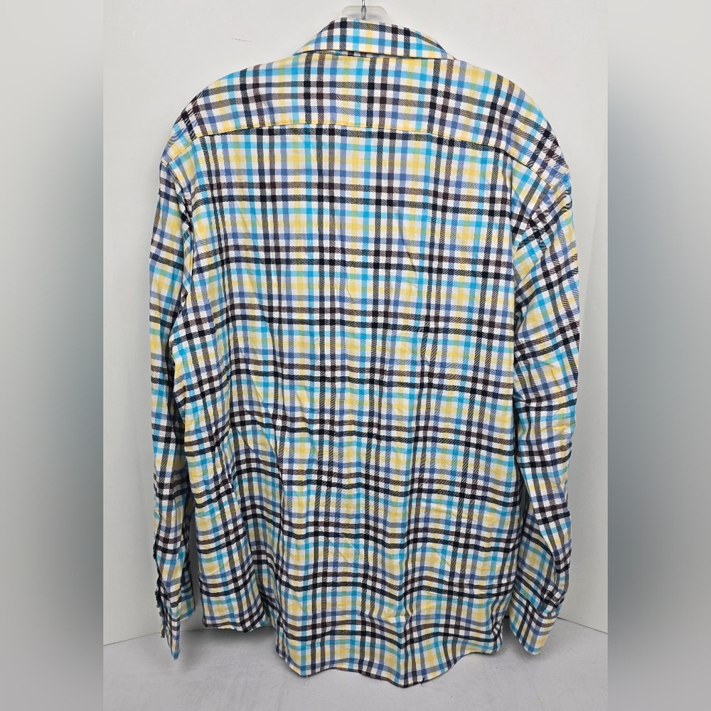 Penguin Men’s Plaid Flannel Button Up Heritage Slim Fit Size 18 34/35 NWT Cream - Picture 5 of 10